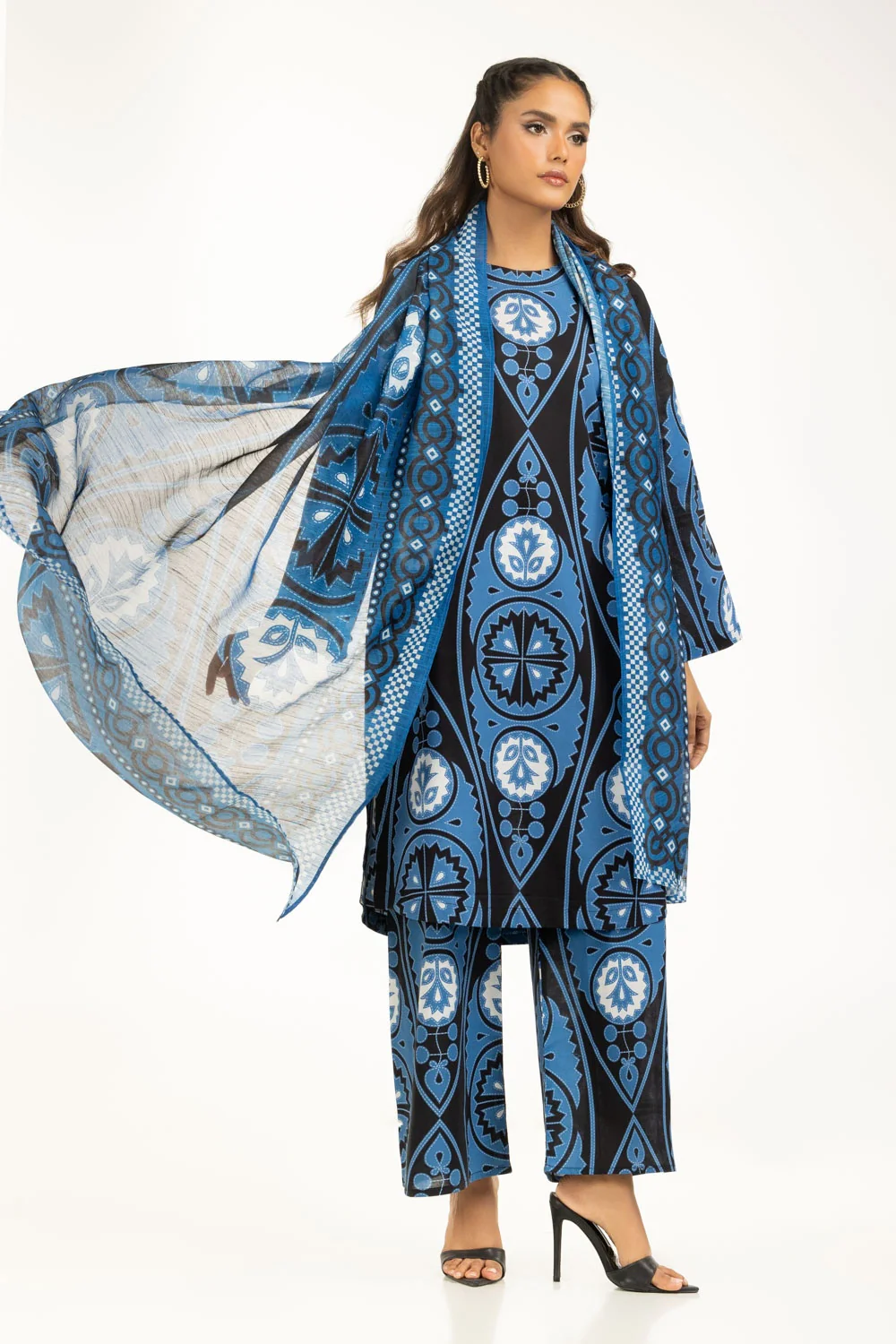 3PC Cambric Printed Suit - Image 3