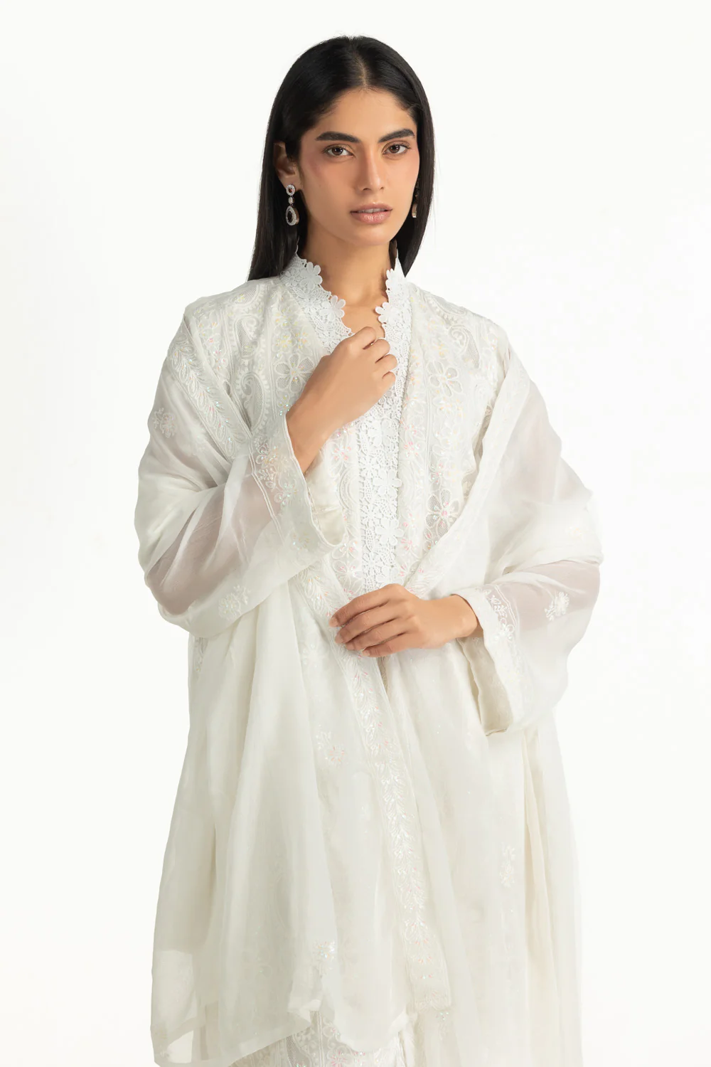 3PC Chiffon Embroidered Suit - Image 3