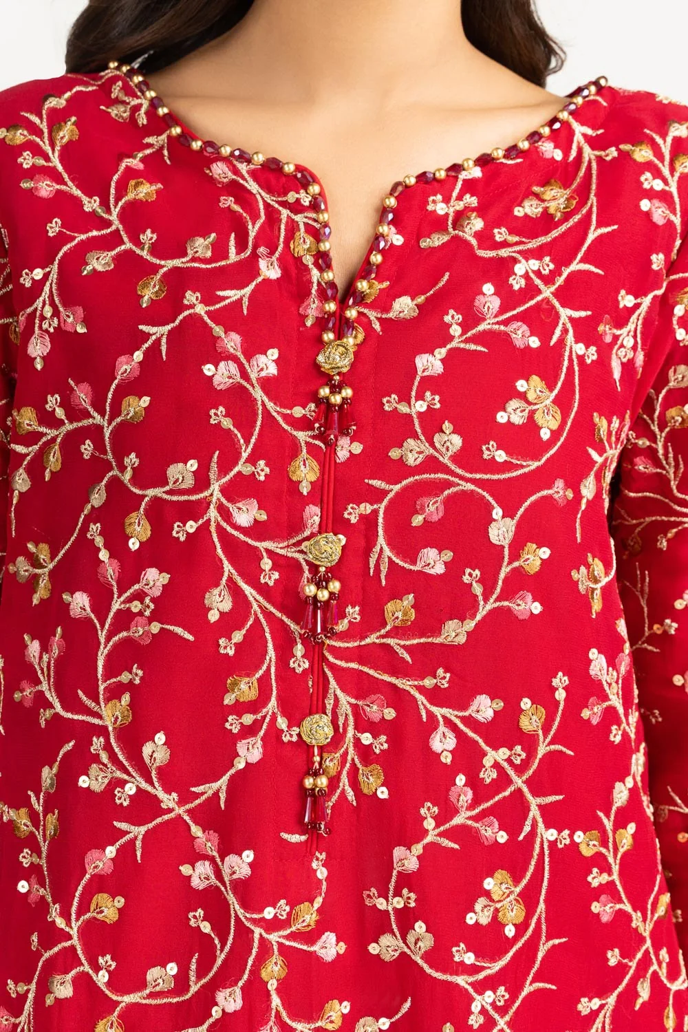 3PC Chiffon Embroidered Suit - Image 2
