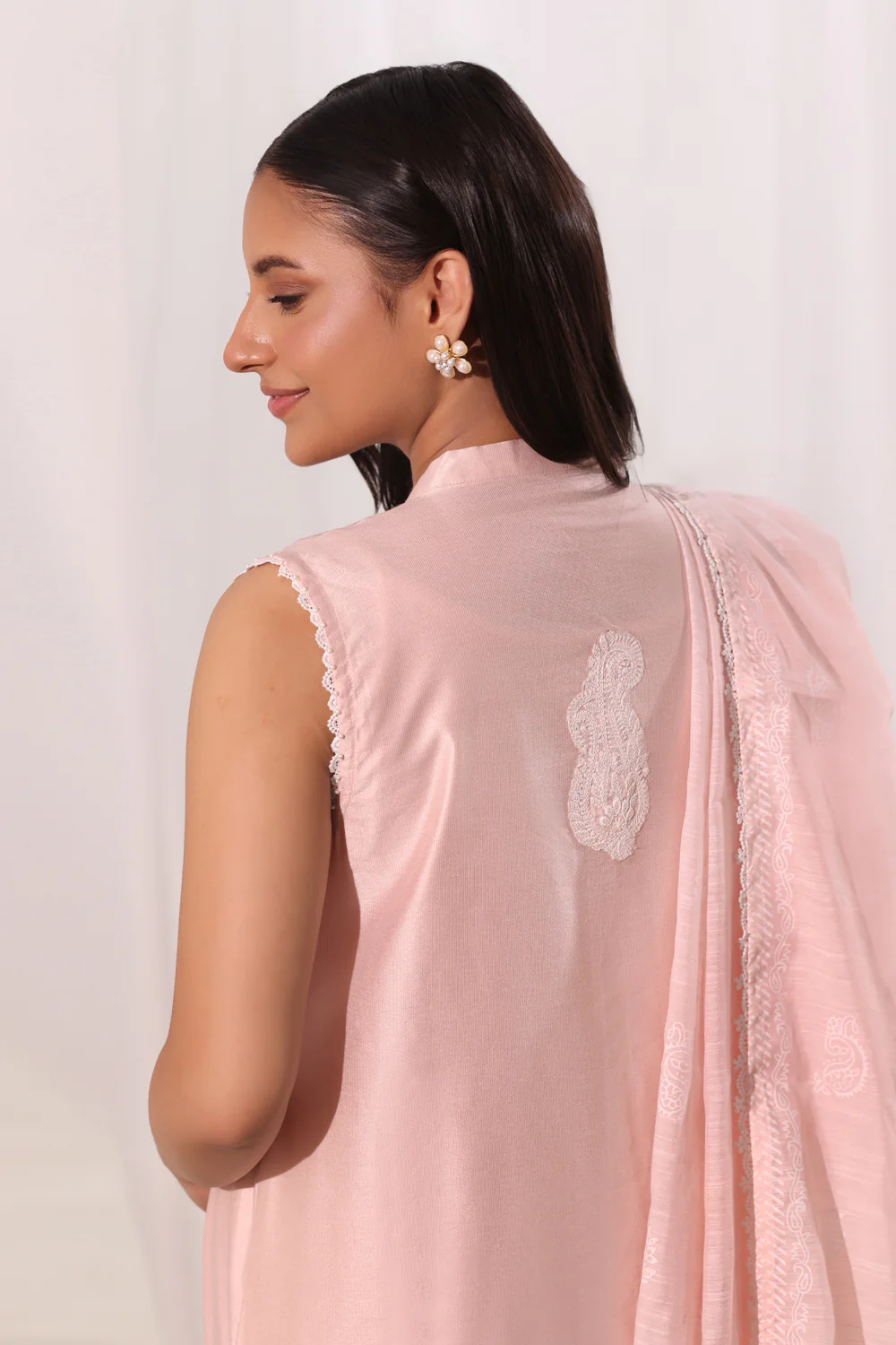 3Pc Cotton Net Embroidered Suit - Image 5