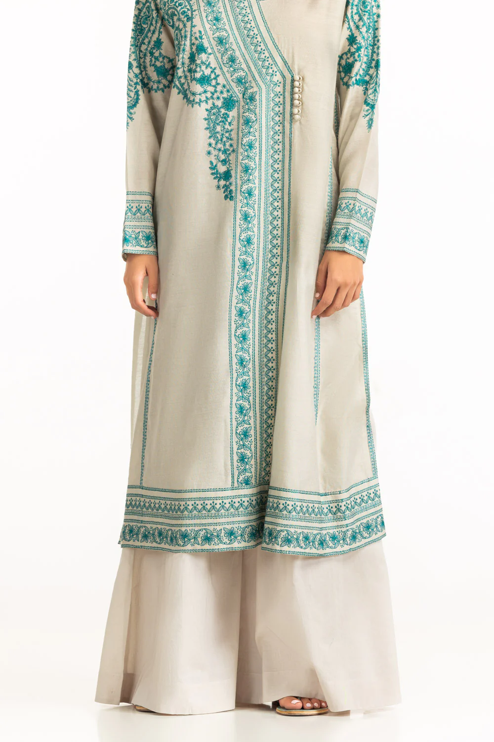 3PC Cotton Net Embroidered Suit - Image 6