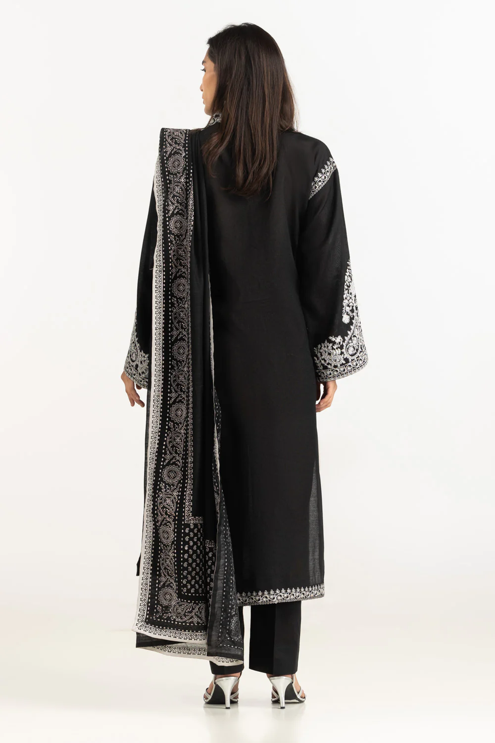 3PC Cotton Net Embroidered Suit - Image 4