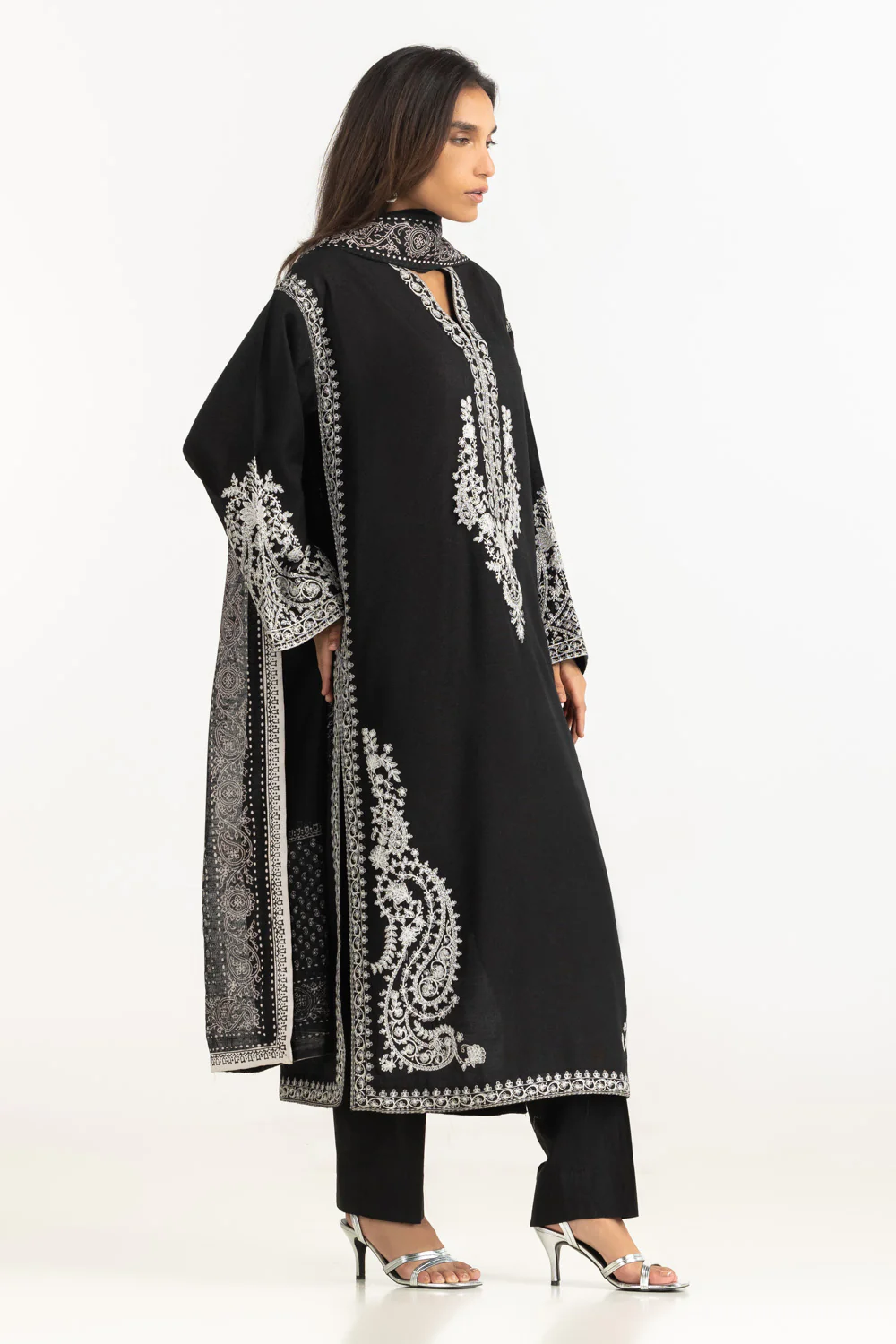 3PC Cotton Net Embroidered Suit - Image 5