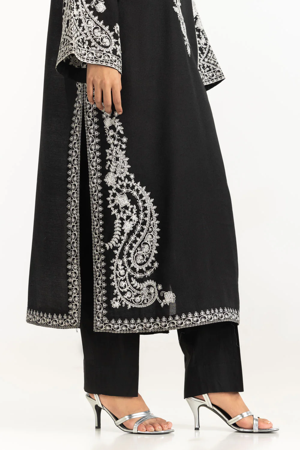 3PC Cotton Net Embroidered Suit - Image 7
