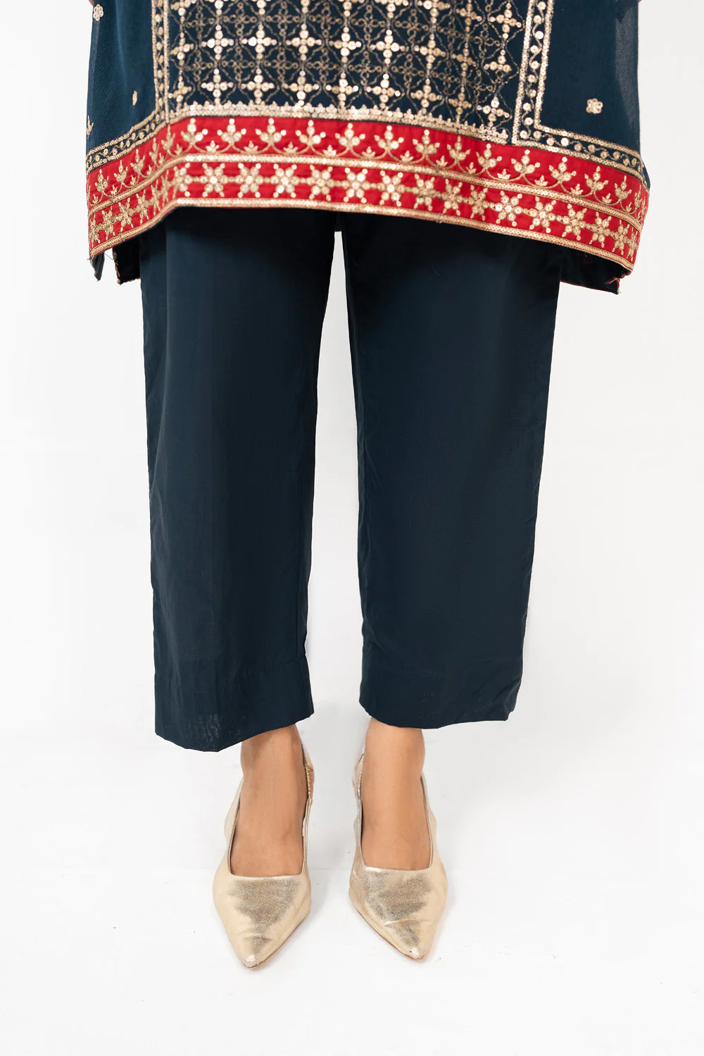 3PC Cotton Net Embroidered Suit - Image 7