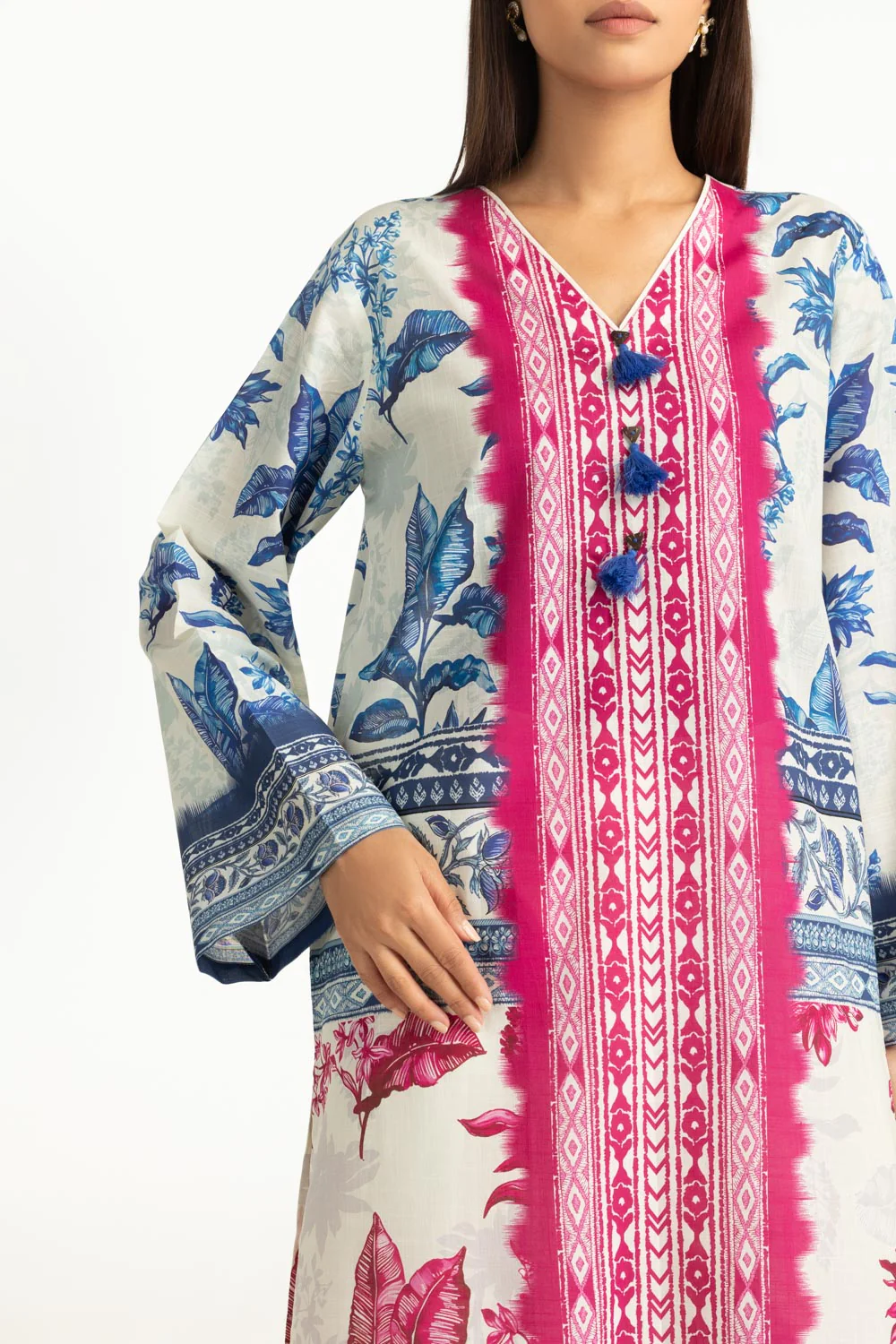 3PC Cross Hatch Printed Suit - Image 2