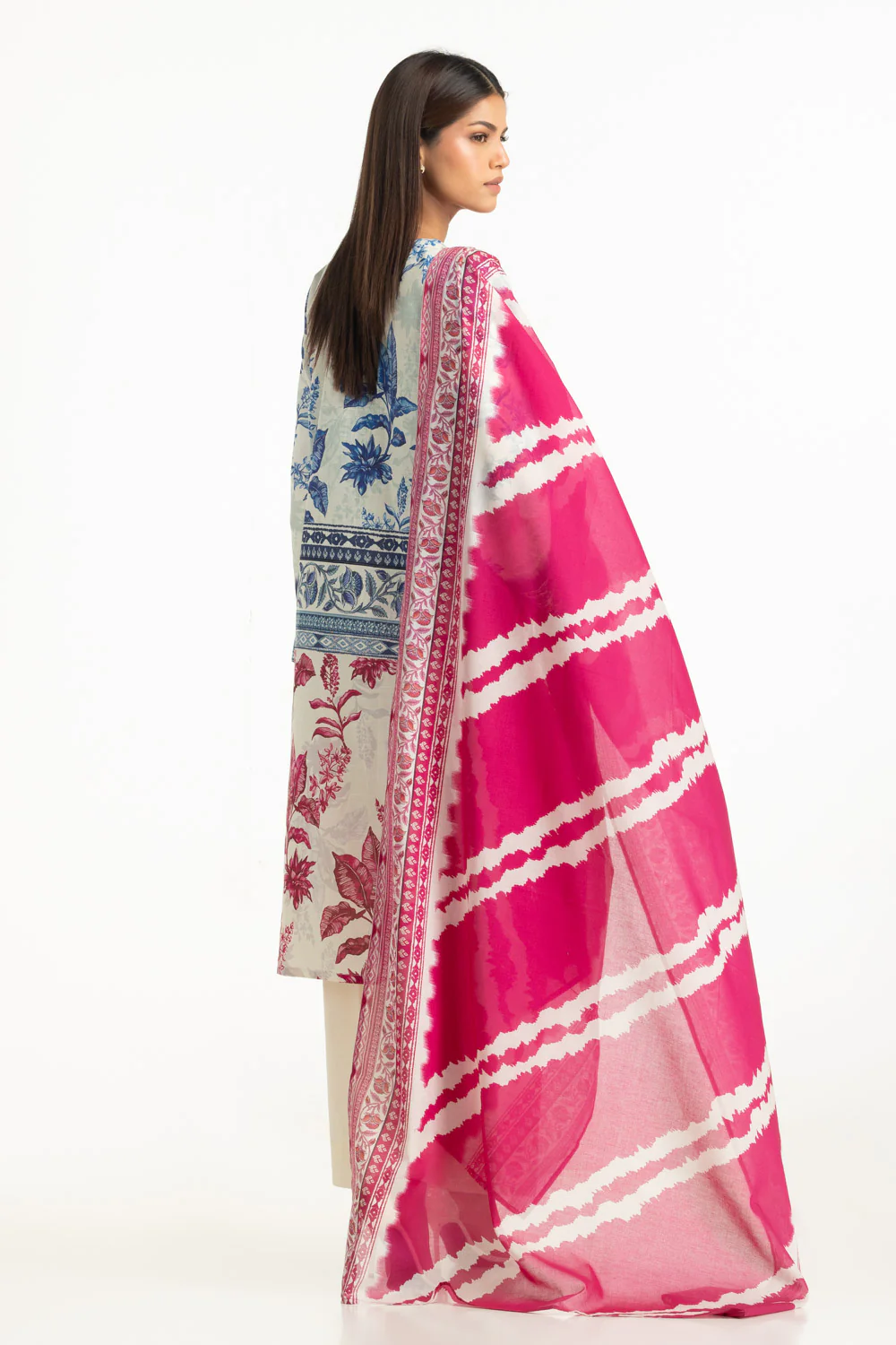 3PC Cross Hatch Printed Suit - Image 6