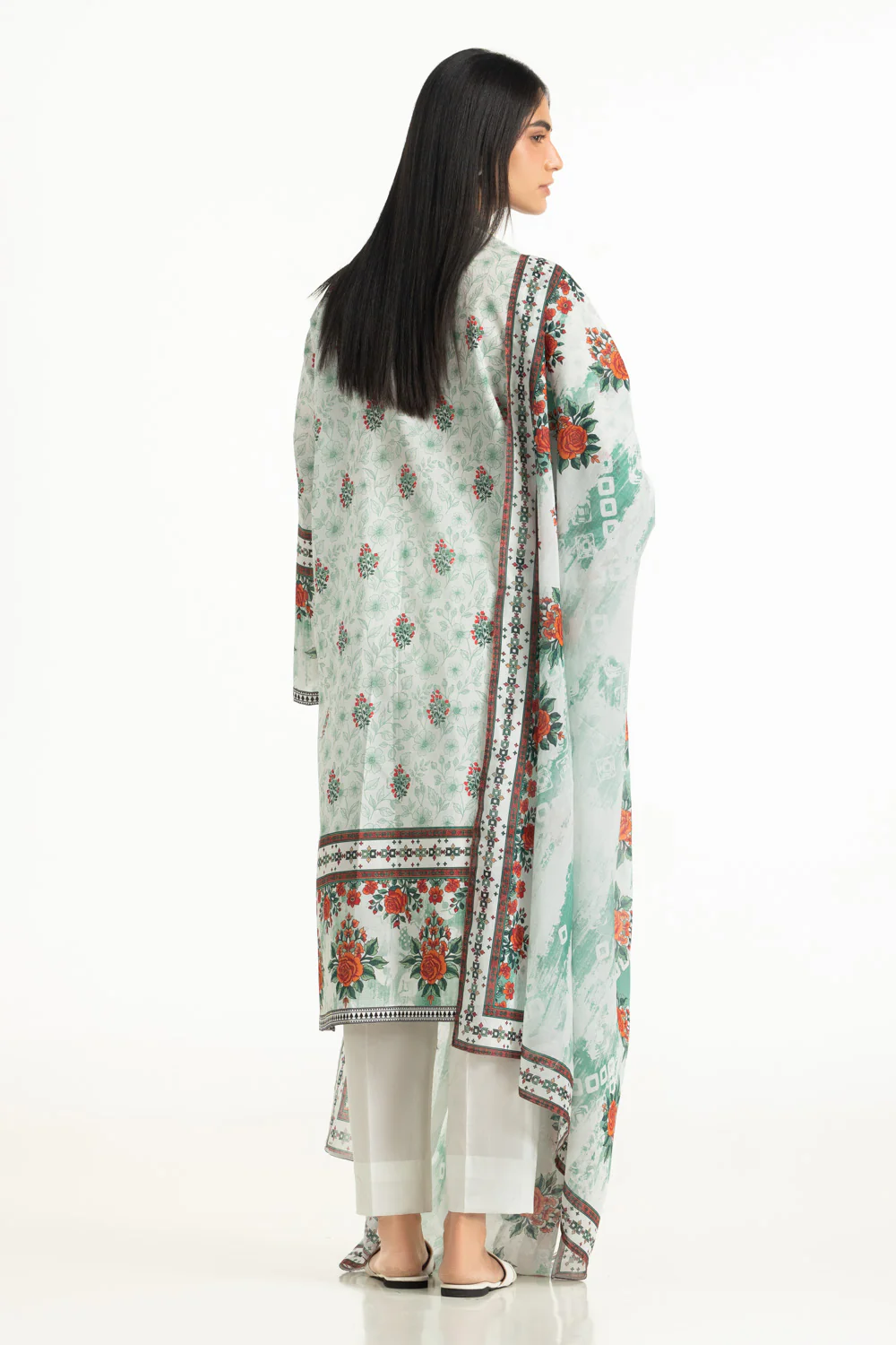 3PC Cross Hatch Printed Suit - Image 6