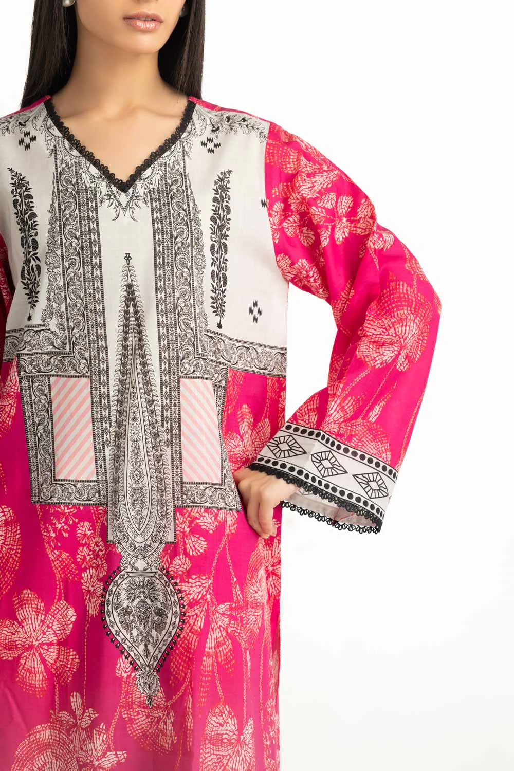 3PC Cross Hatch Printed Suit - Image 5