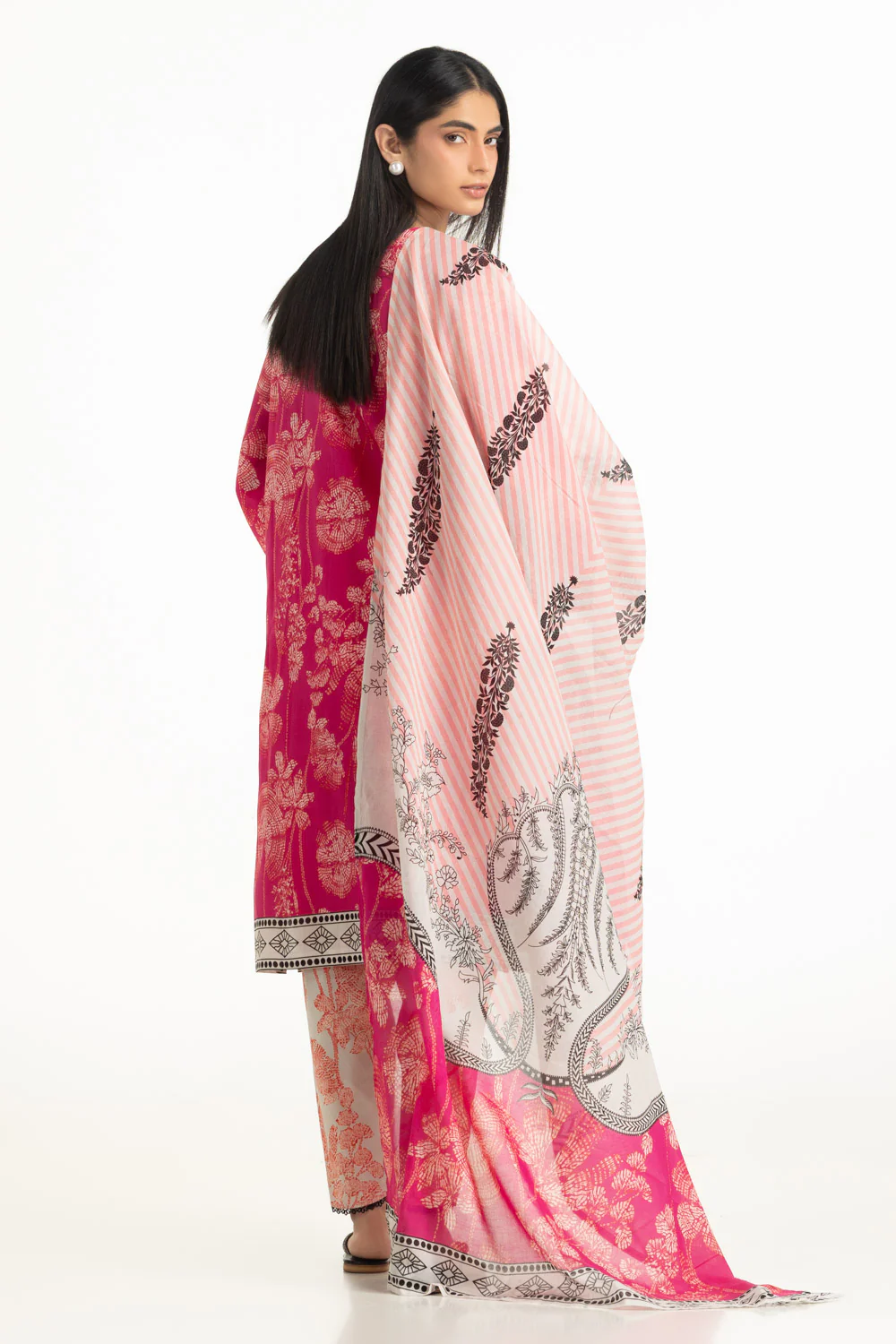 3PC Cross Hatch Printed Suit - Image 6