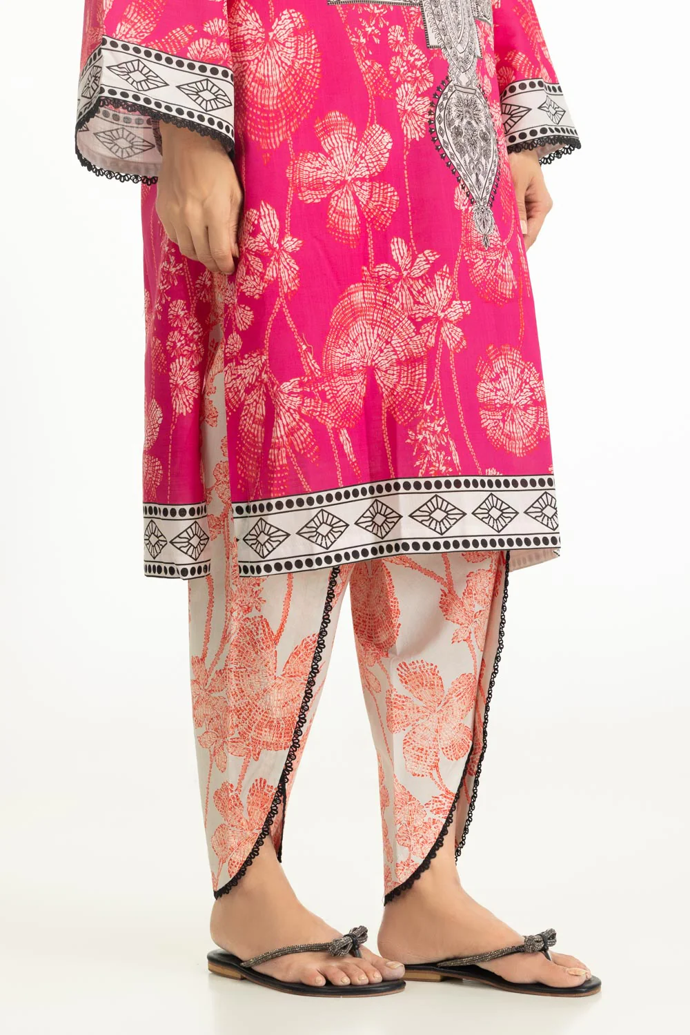 3PC Cross Hatch Printed Suit - Image 7