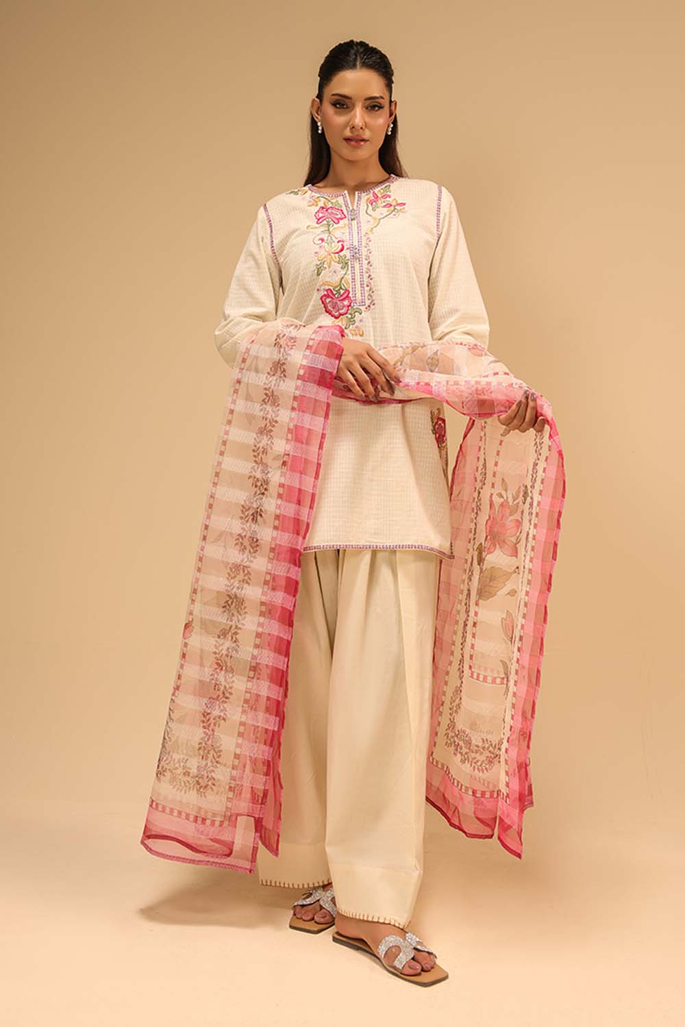 3PC Dobby Embroidered Suit - Image 3