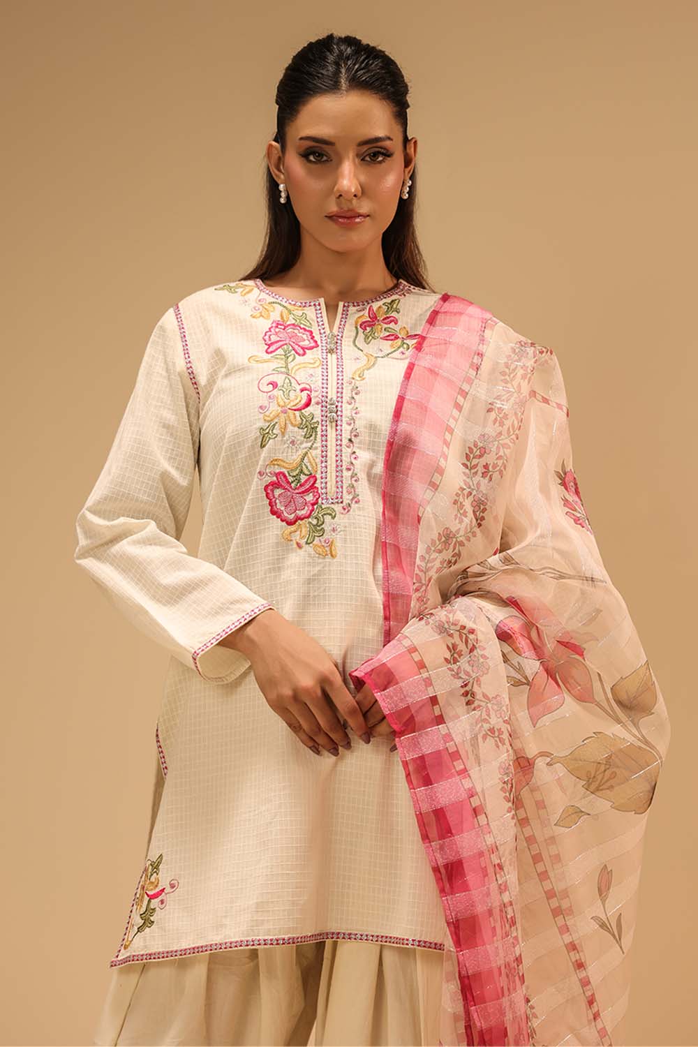3PC Dobby Embroidered Suit - Image 4
