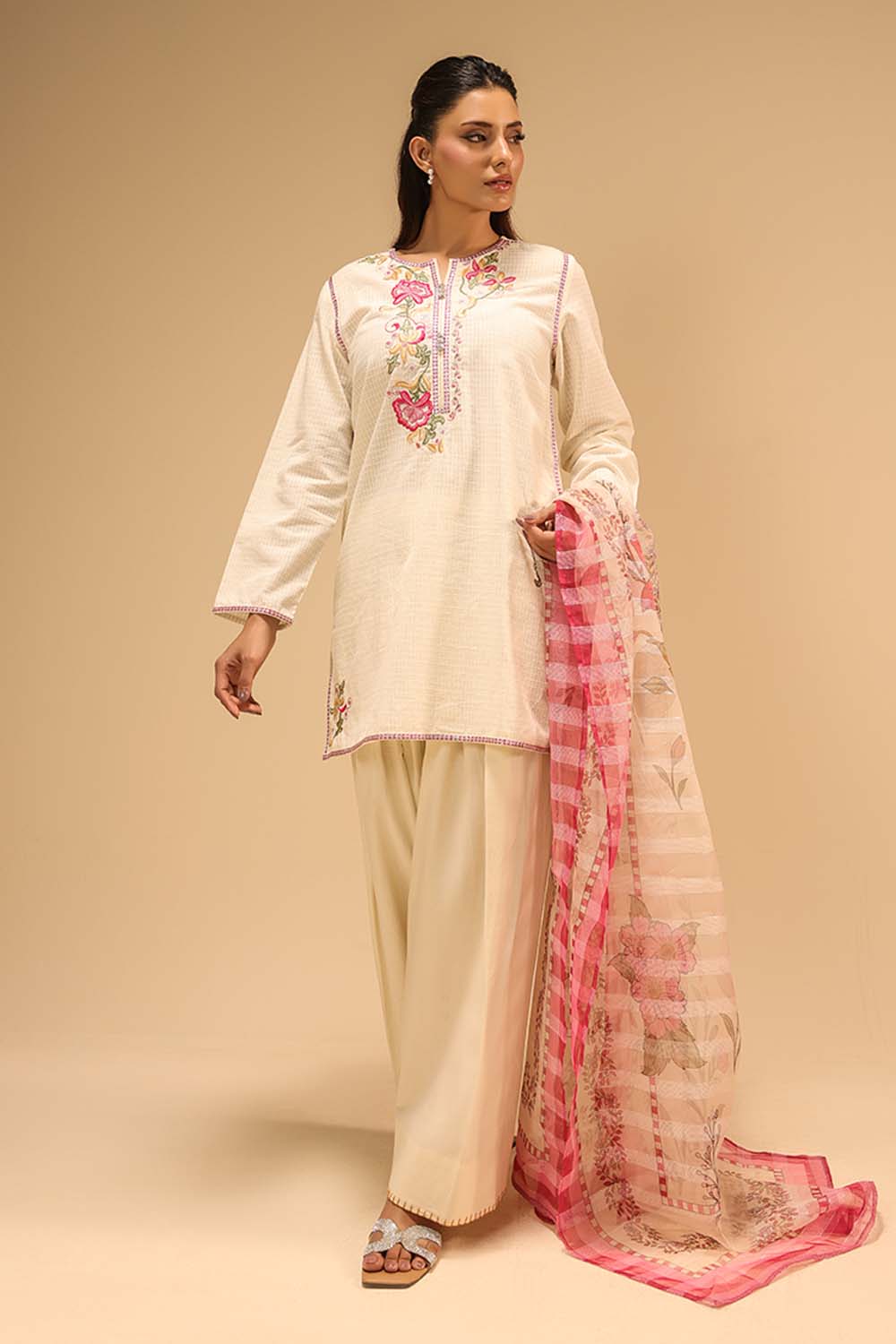 3PC Dobby Embroidered Suit - Image 5