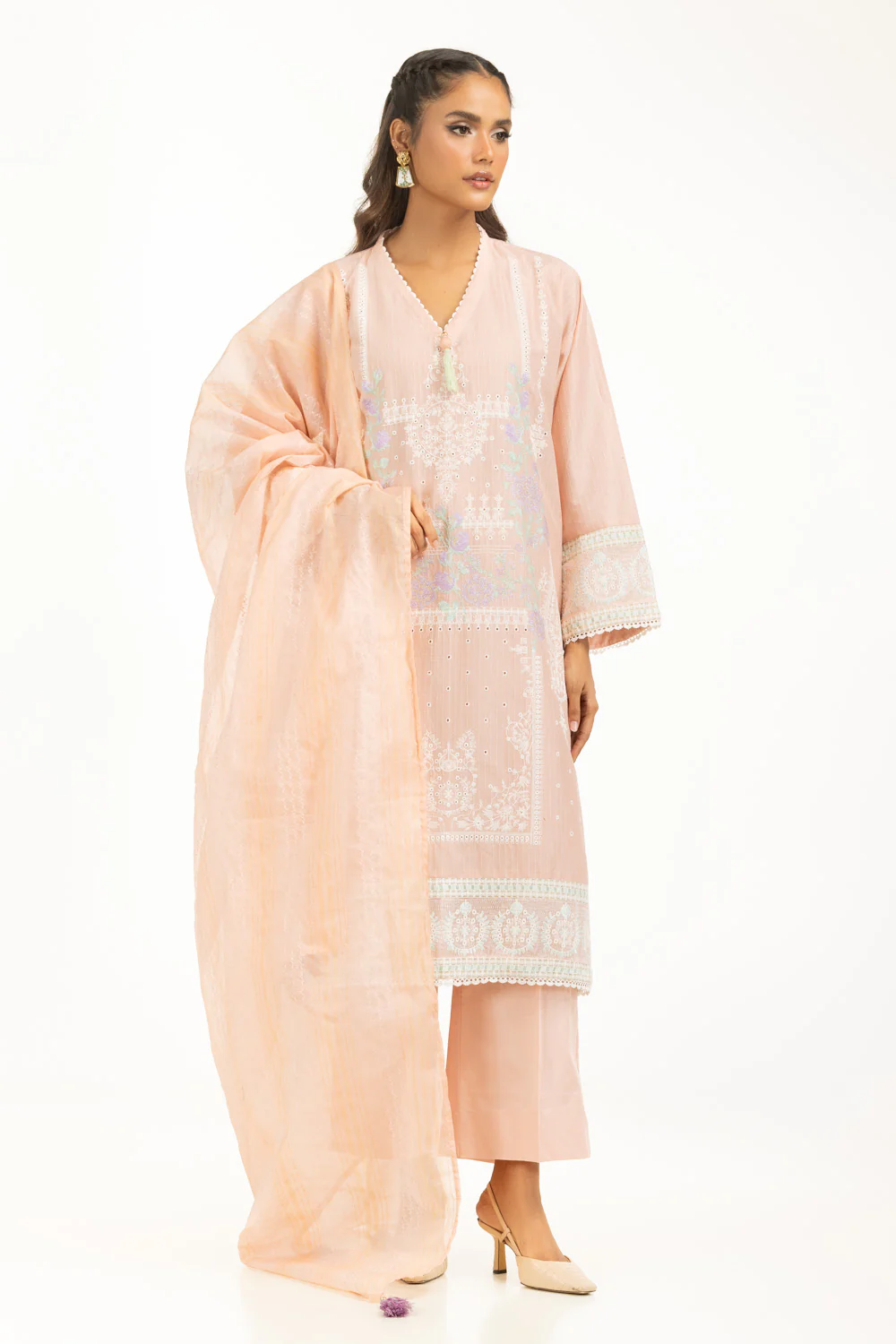 3PC Dobby Embroidered Suit