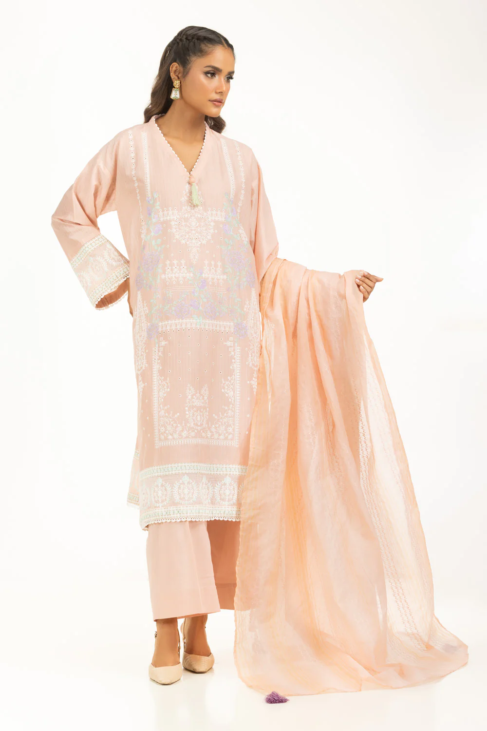3PC Dobby Embroidered Suit - Image 2