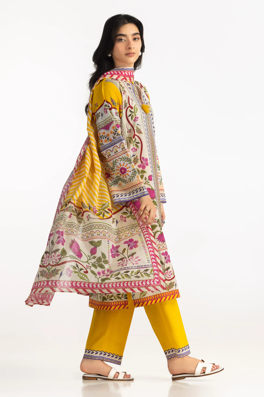 3PC Dobby Printed Suit - Image 4
