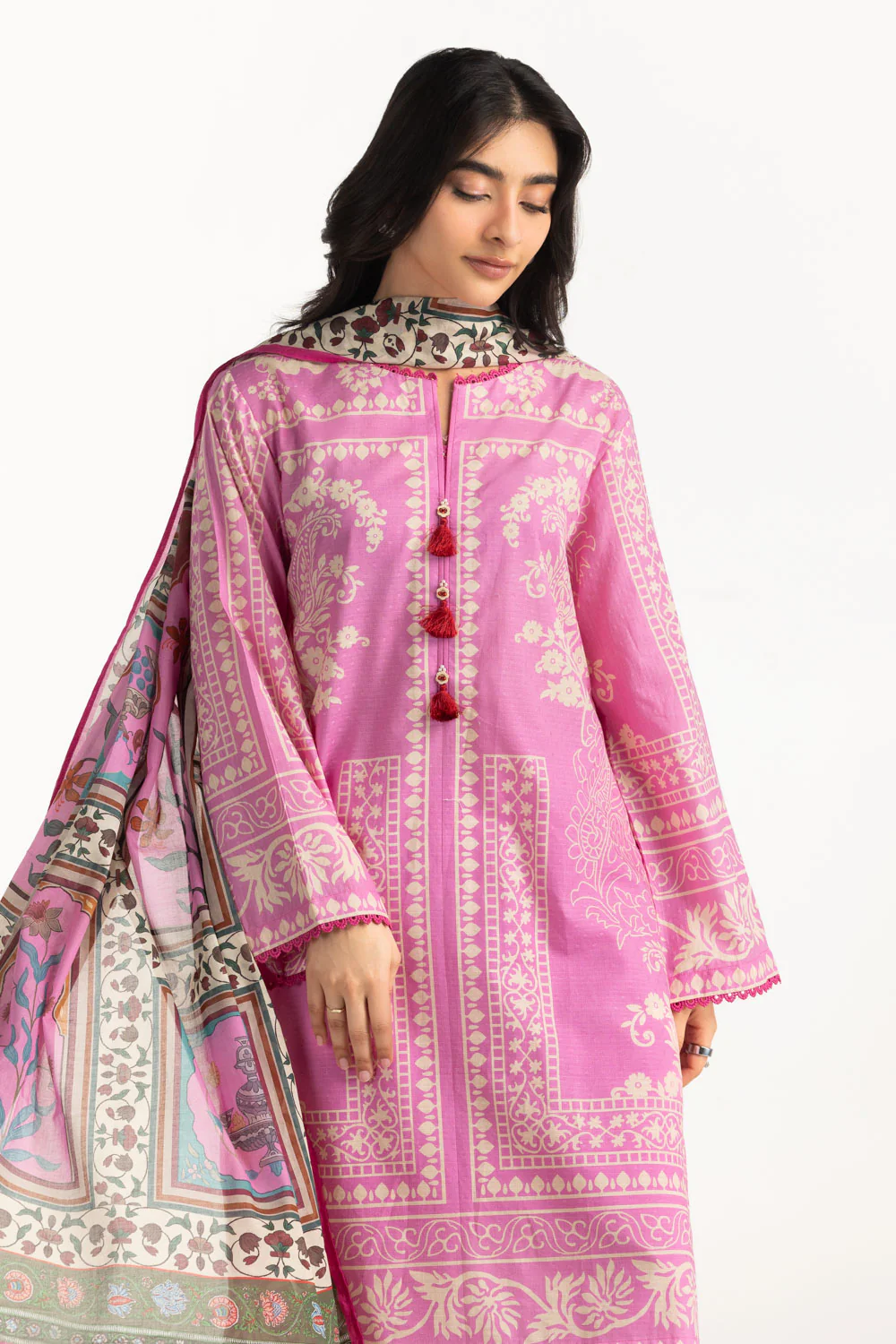 3PC Dobby Printed Suit - Image 3