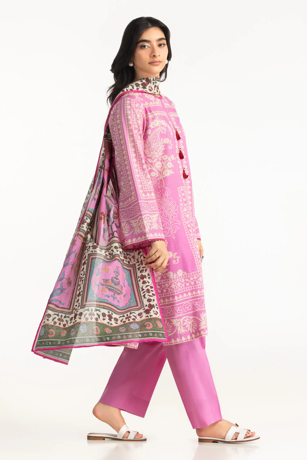 3PC Dobby Printed Suit - Image 4