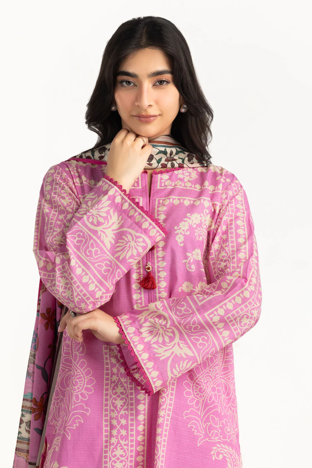 3PC Dobby Printed Suit - Image 5