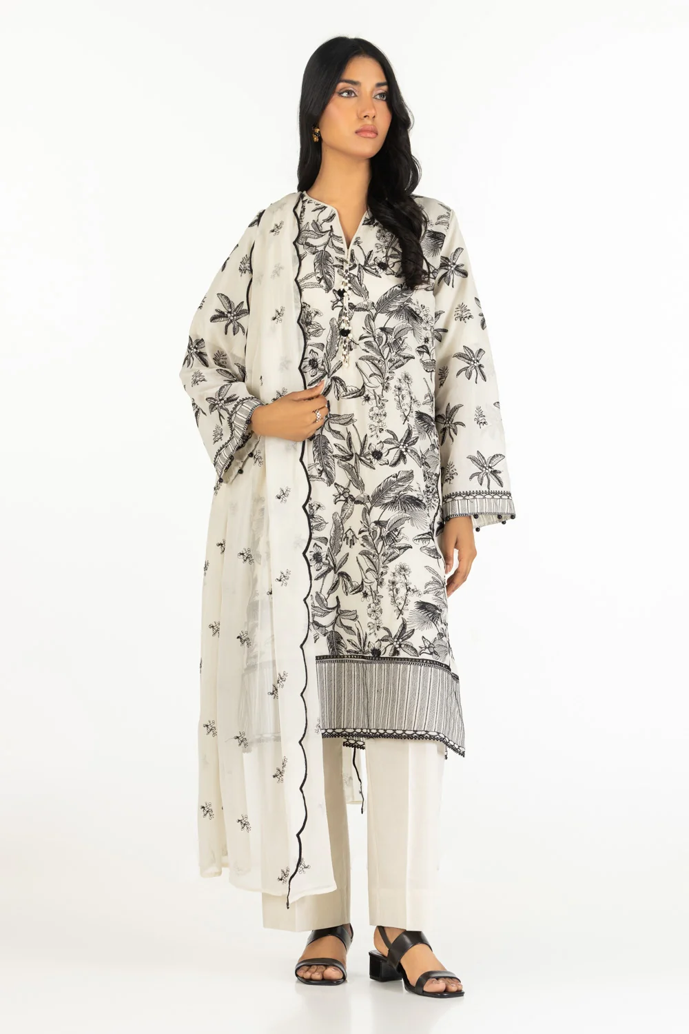 3PC Dyed Embroidered Swiss Voile Suit IUSTKSD-596s