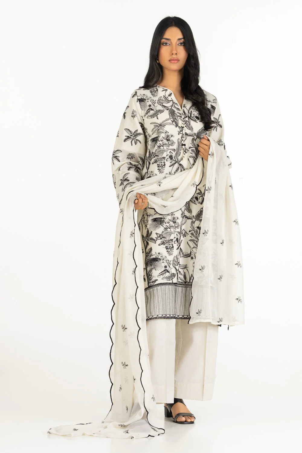 3PC Dyed Embroidered Swiss Voile Suit IUSTKSD-596s - Image 3
