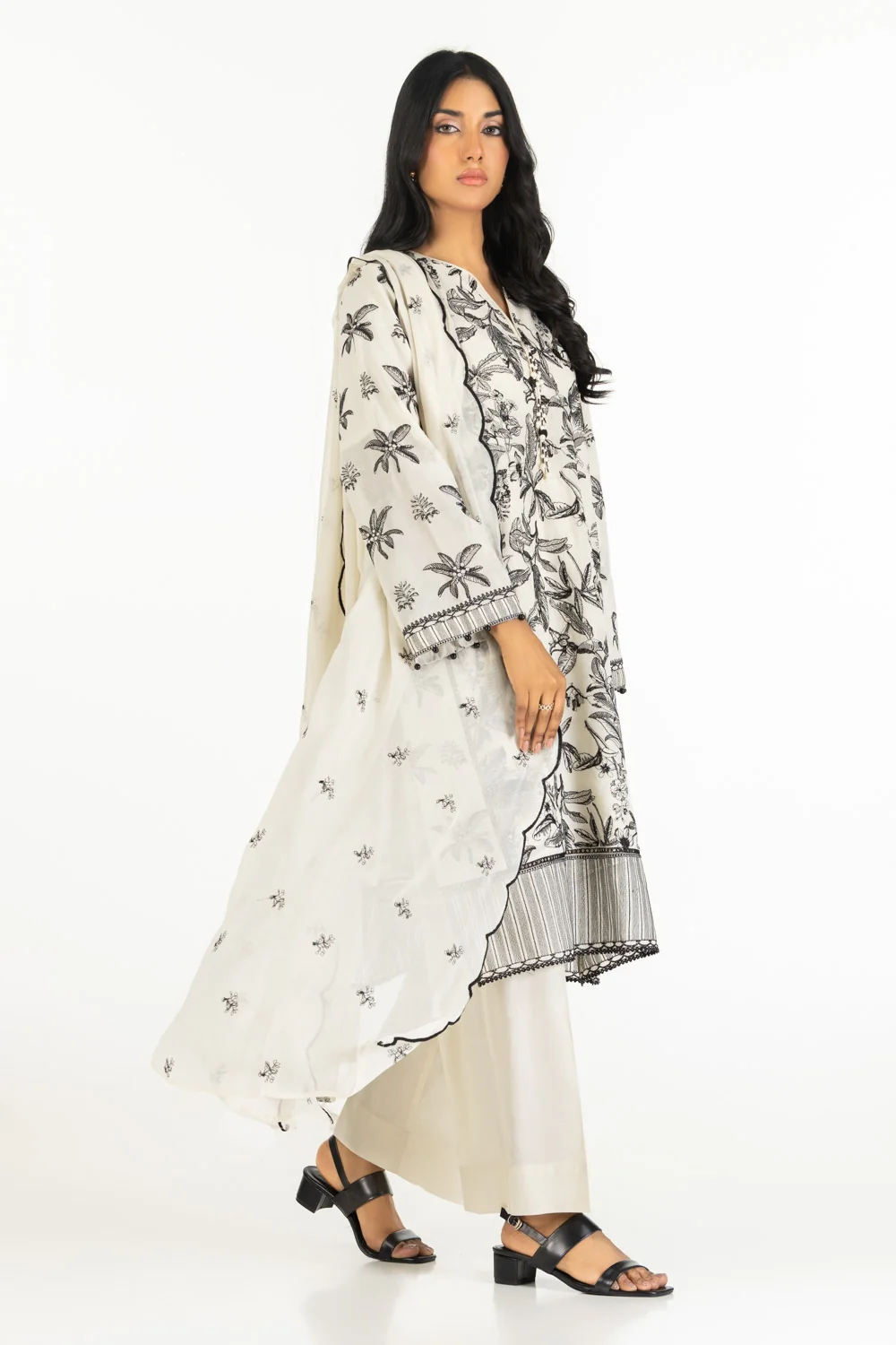 3PC Dyed Embroidered Swiss Voile Suit IUSTKSD-596s - Image 4