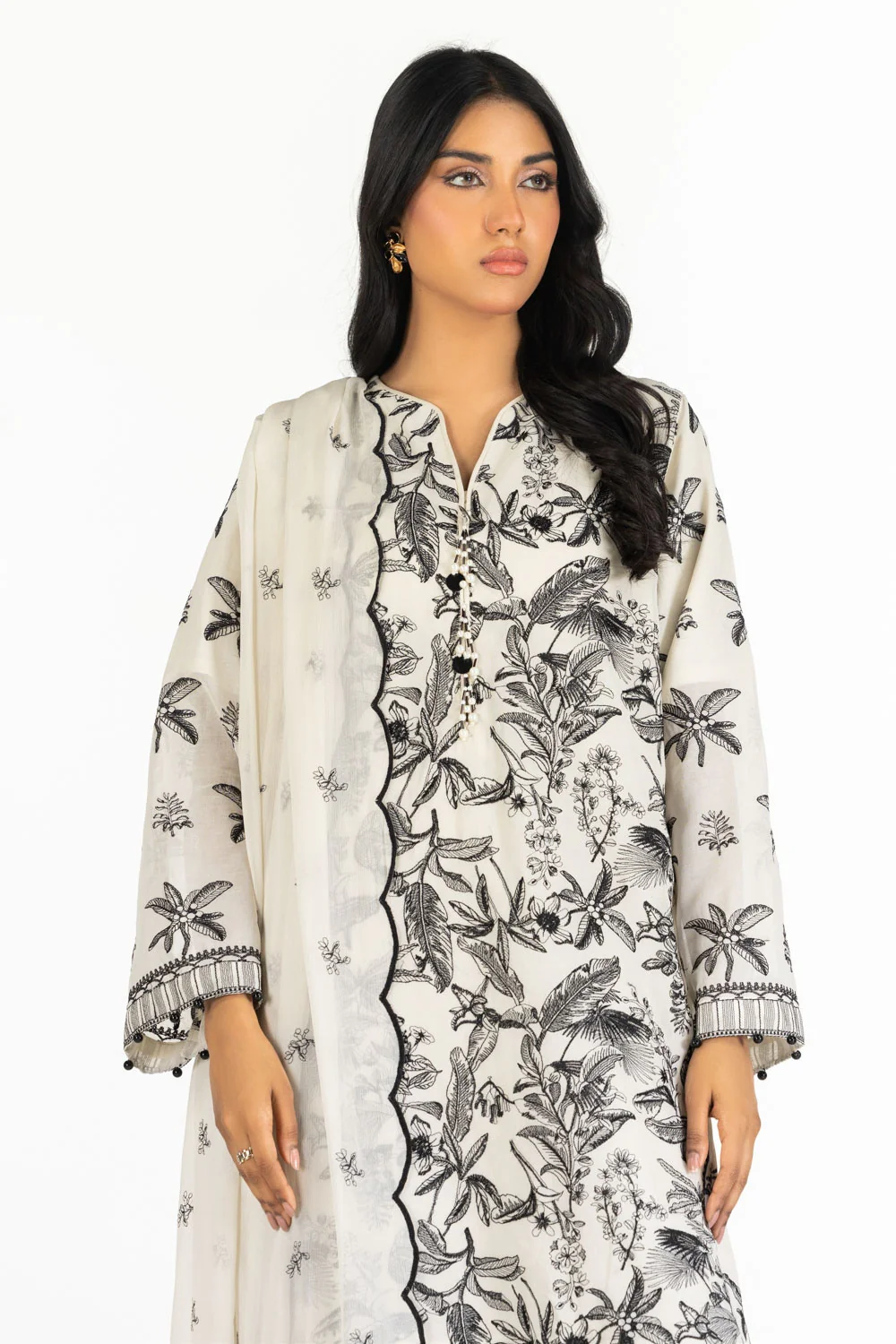 3PC Dyed Embroidered Swiss Voile Suit IUSTKSD-596s - Image 5