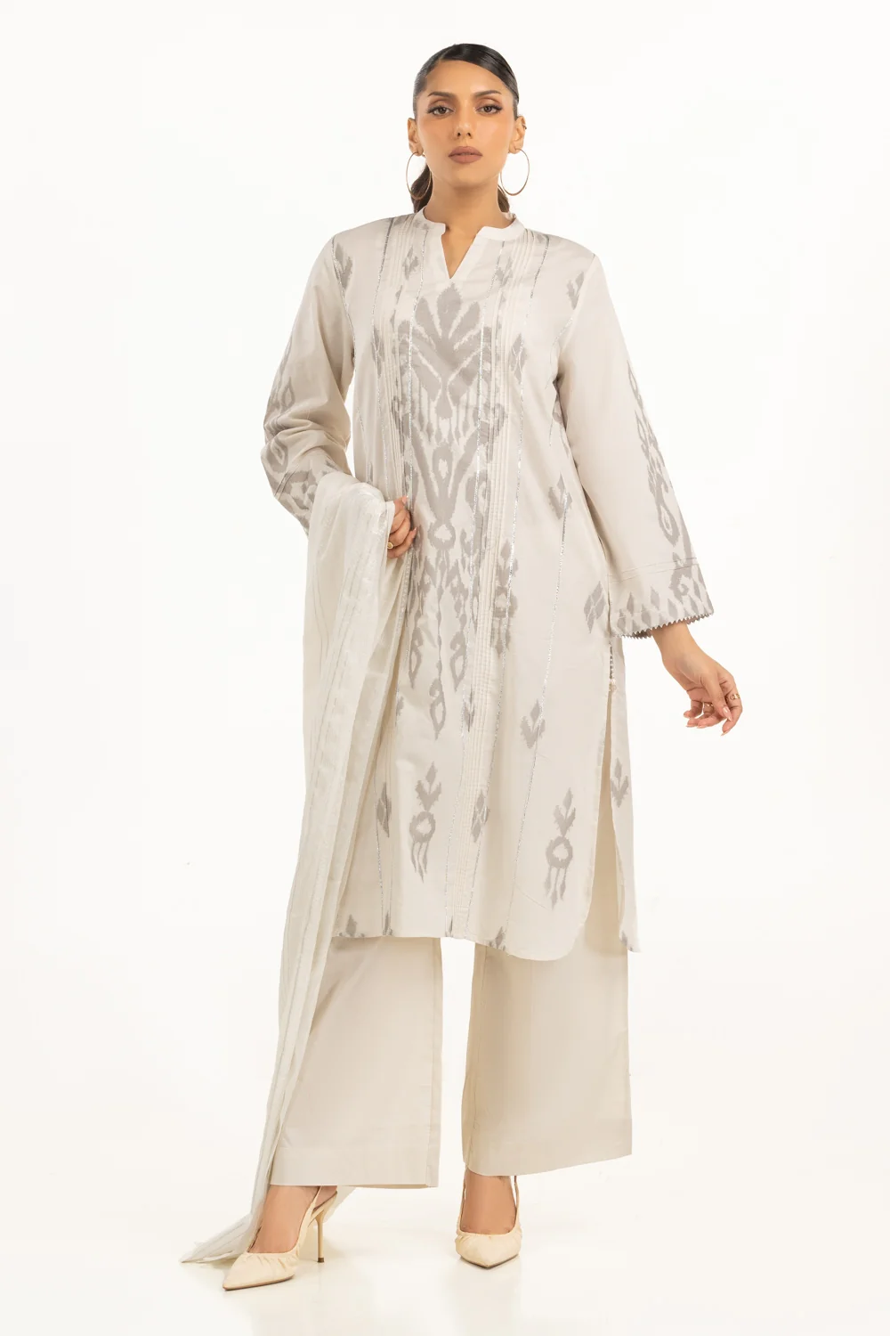 3PC Jacquard Embellished Suit - Image 3