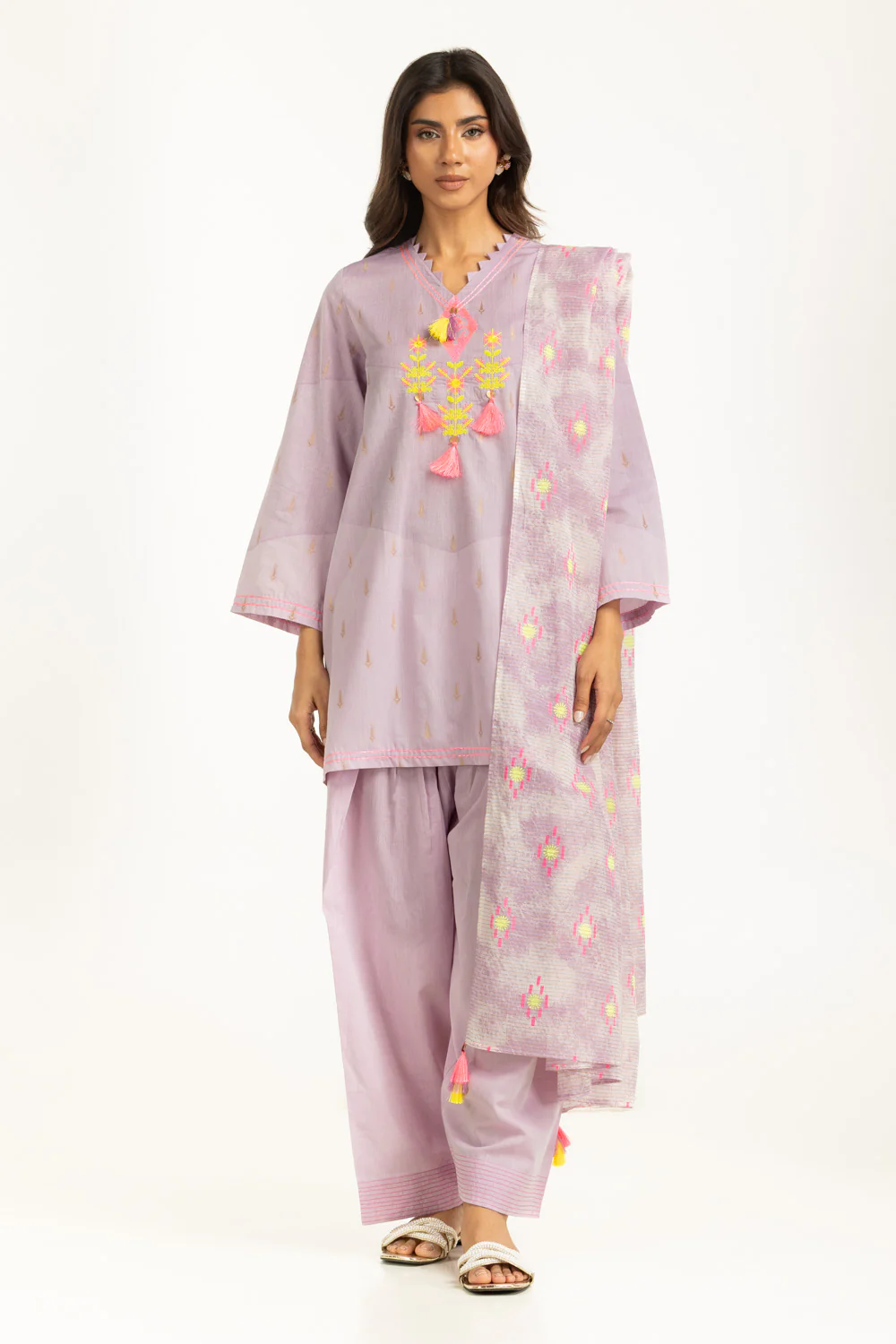 3PC Jacquard Embroidered Suit