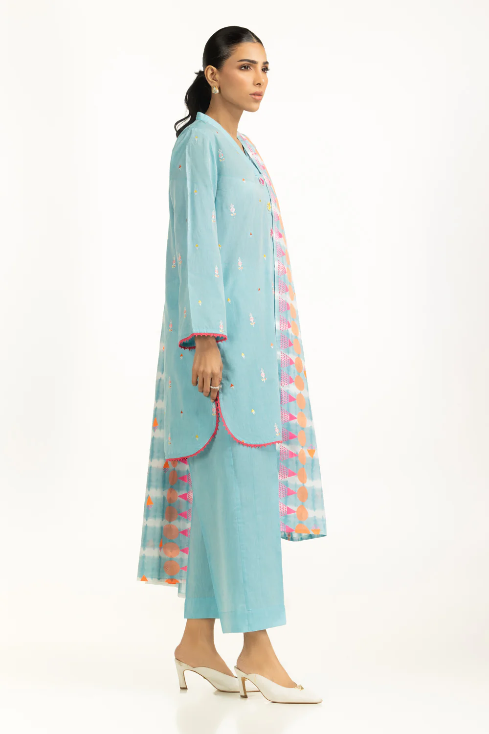 3PC Jacquard Embroidered Suit - Image 5