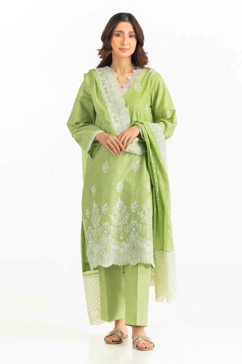 3PC Jacquard Embroidered Suit - Image 5