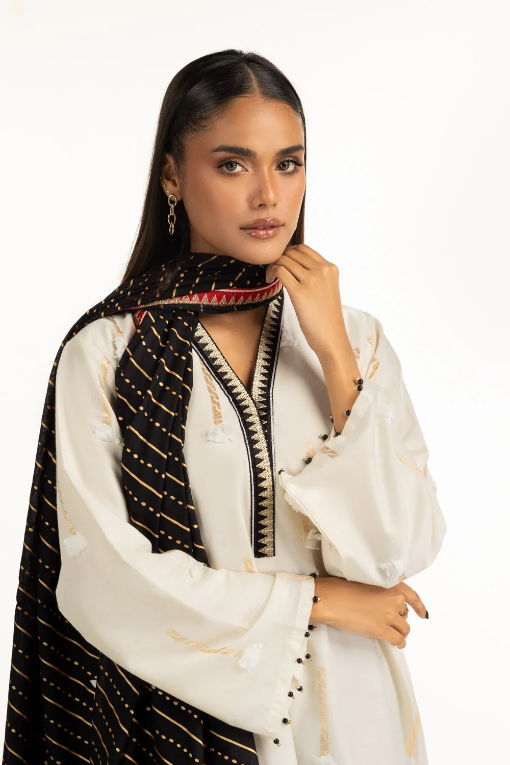 3PC Jacquard Embroidered Suit - Image 2