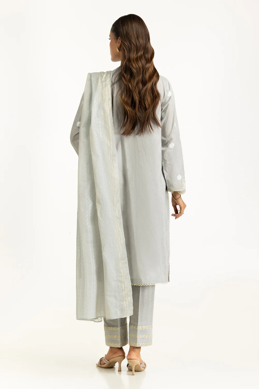 3PC Jacquard Suit With Embroidered - Image 5