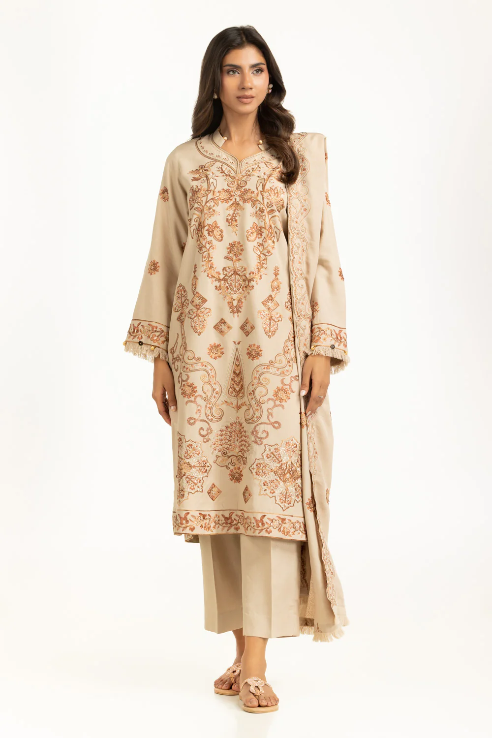 3PC Karandi Embroidered Suit