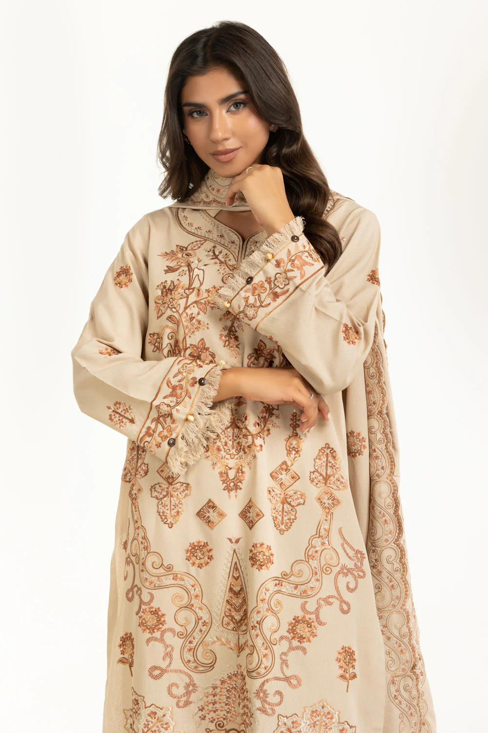 3PC Karandi Embroidered Suit - Image 5