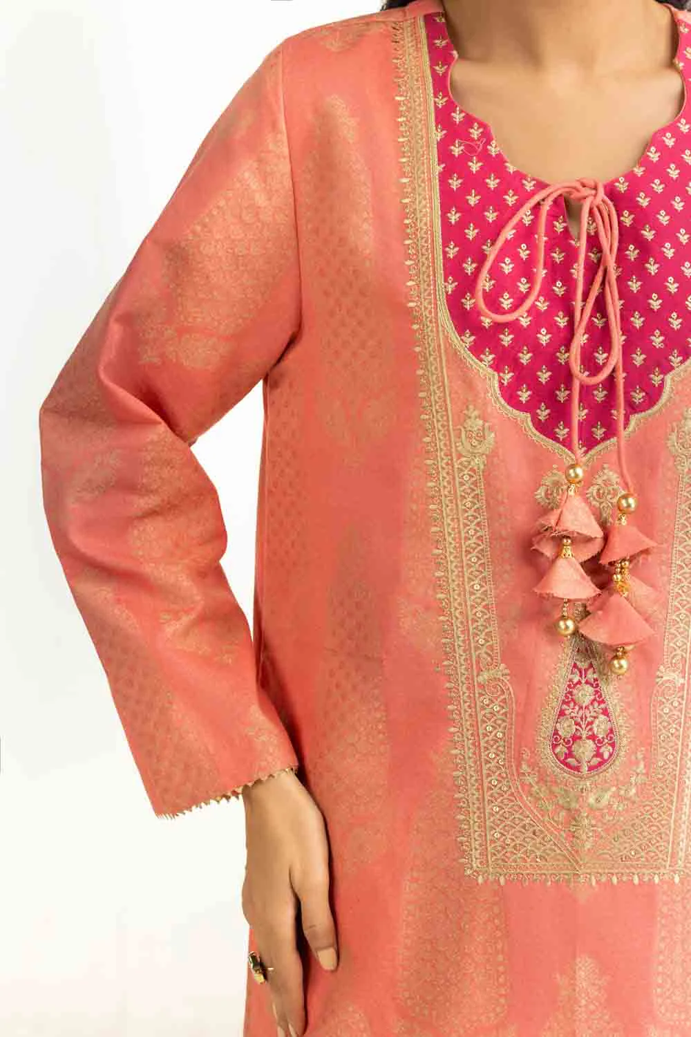 3PC Karandi Jacquard Embroidered Suit - Image 2