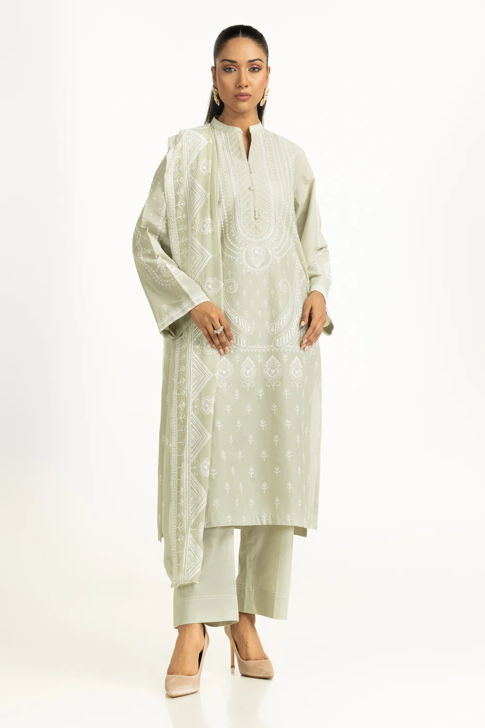 3PC Lawn Embroidered Suit - Image 7