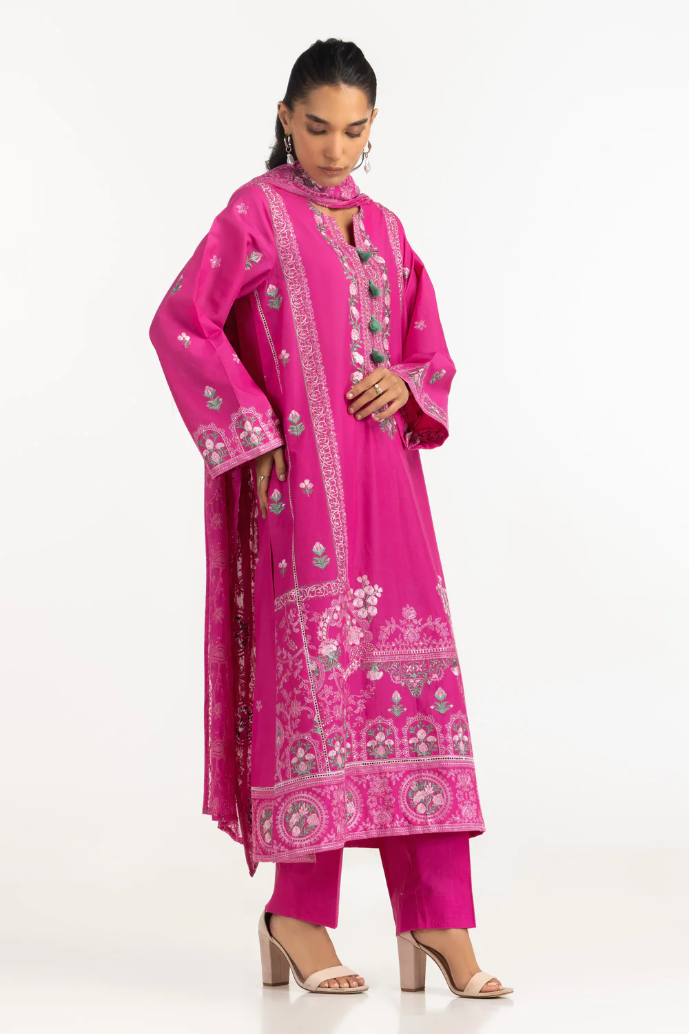 3PC Lawn Embroidered Suit - Image 5