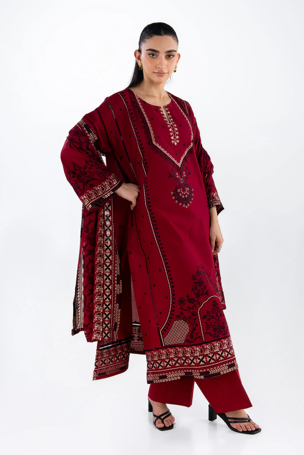 3PC Lawn Embroidered Suit - Image 7