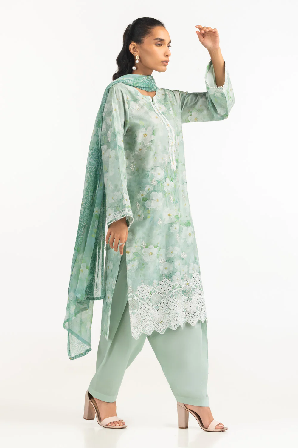 3PC Lawn Embroidered Suit - Image 4