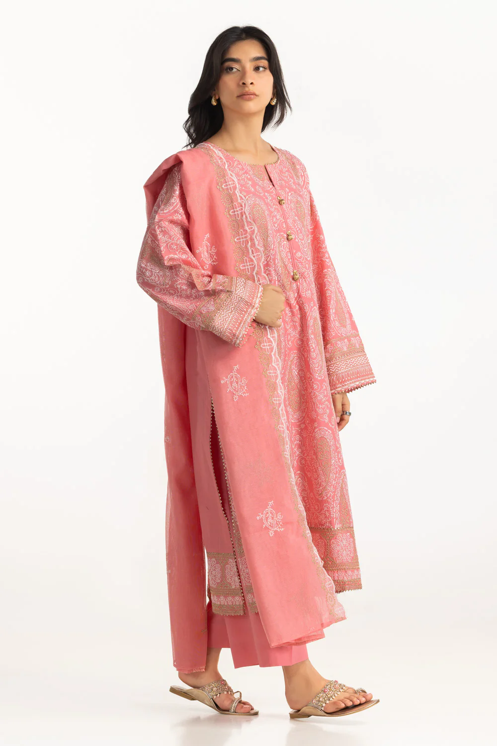 3PC Lawn Embroidered Suit - Image 4