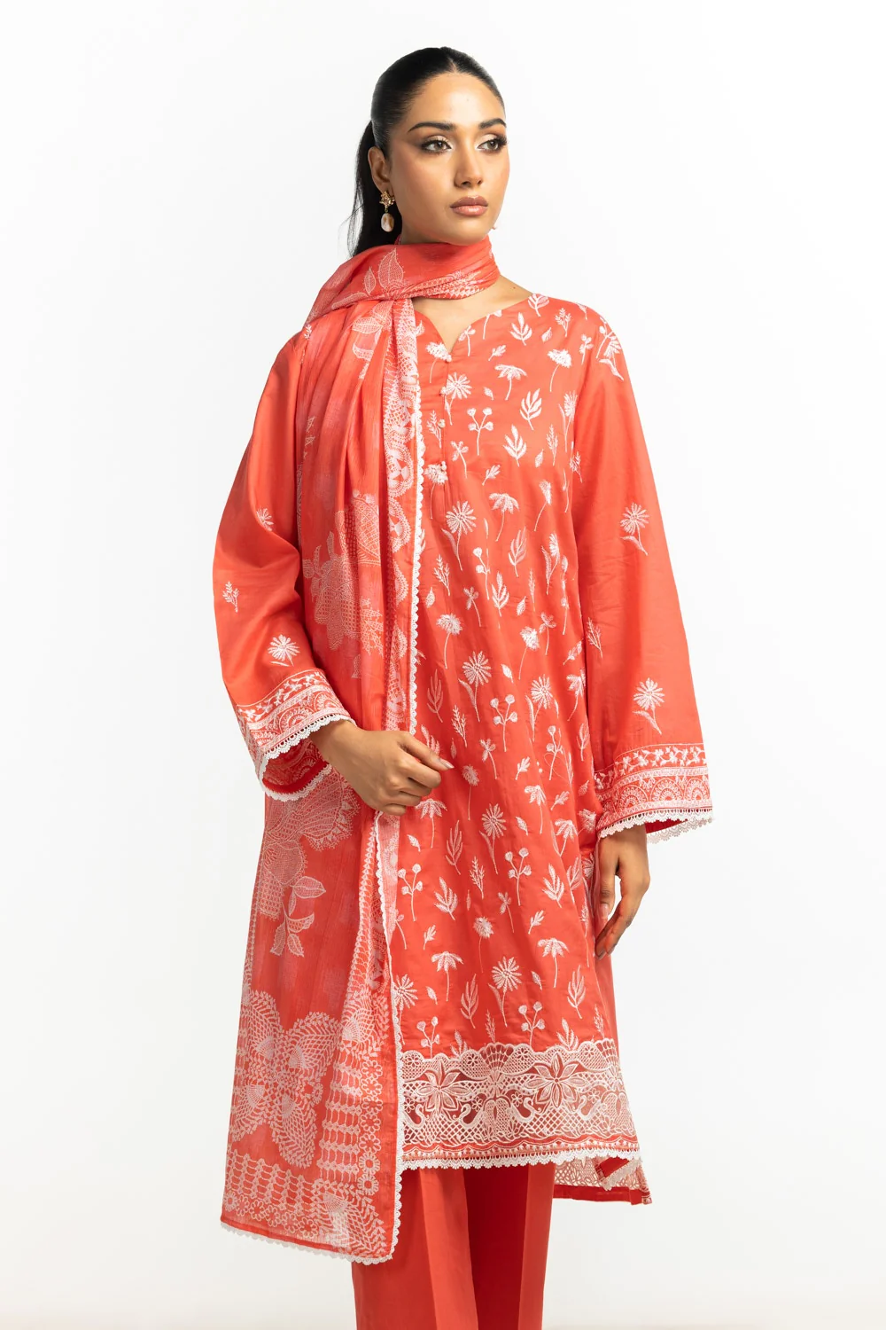 3PC Lawn Embroidered Suit - Image 5