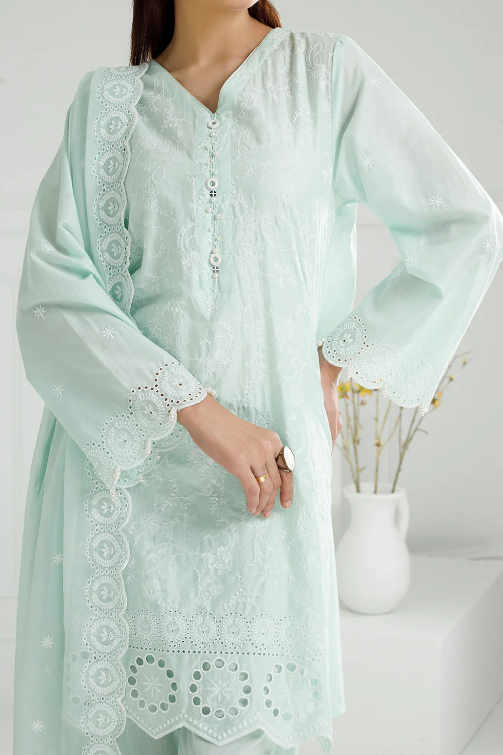 3PC Lawn Embroidered Suit - Image 4