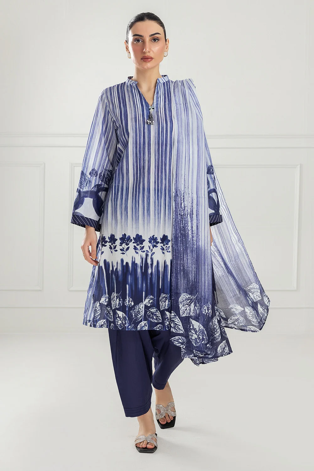 3PC Lawn Lacquer Printed Suit