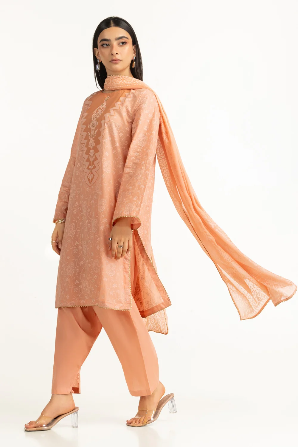 3PC Lawn Lacquer Printed Suit - Image 3
