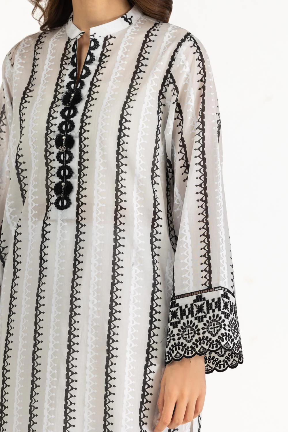 3PC Lawn Lacquer Printed Suit With Embroidered - Image 4