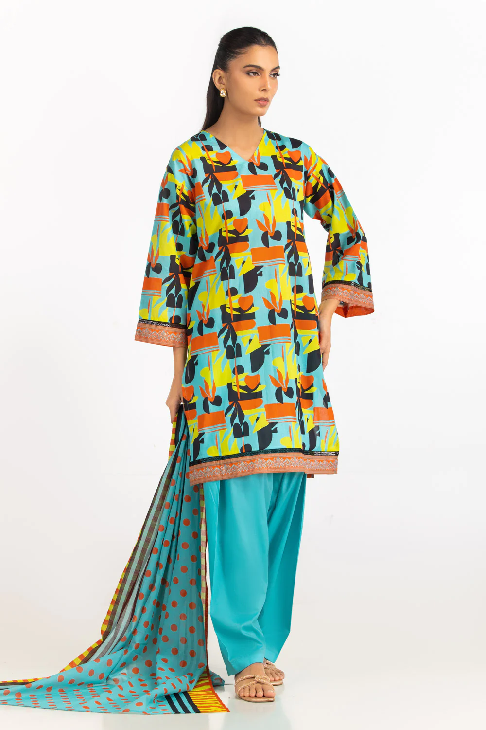3PC Lawn Printed Suit - Image 3