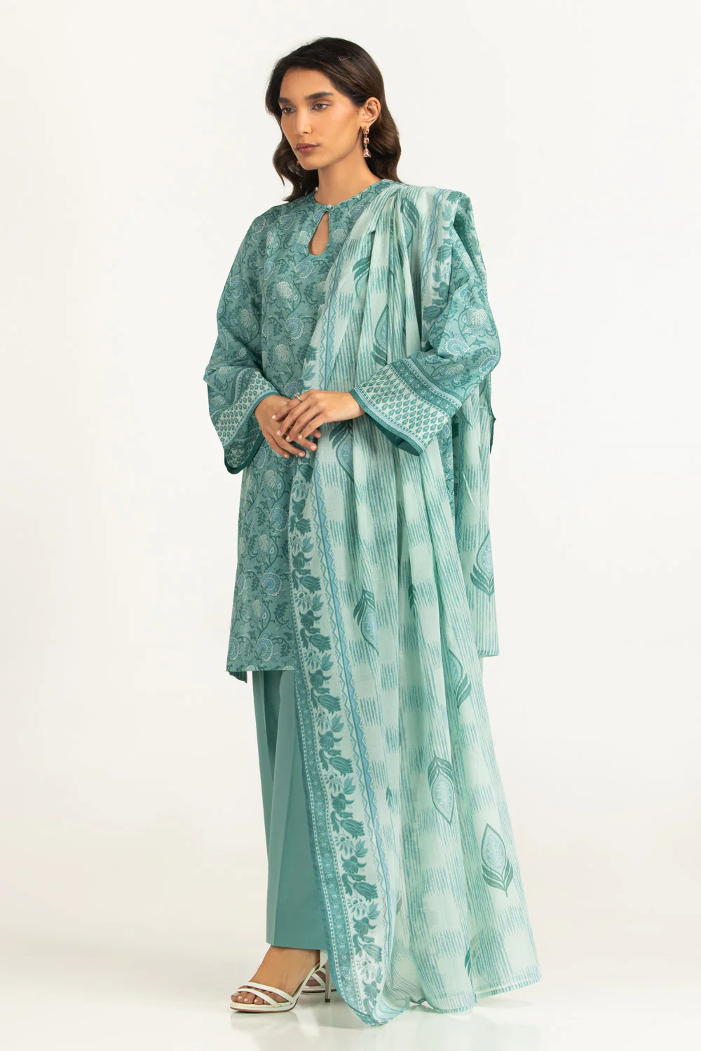 3PC Lawn Printed Suit - Image 7