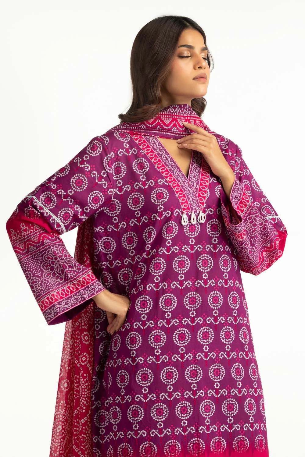 3PC Lawn Printed Suit - Image 3